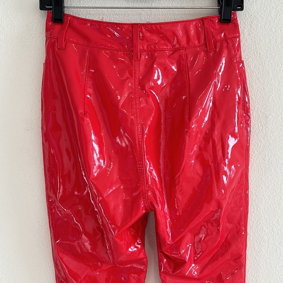 HOUSE OF CB 'Haridan' Red Patent Stretch Vinyl Trousers Pants - Picture 9 of 12